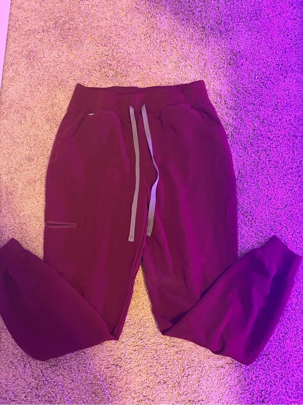 Maroon High Waisted Figs Joggers
